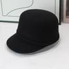 Autumn and Winter Wool Cap Women's Short-brimmed Equestrian Hat Elegant Face Small Warm Knight Hat Retro Top Hat