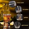 HeY LiLac 6Pcs Shot Glasses 15ML Gold Foil Color Spirits Cups Handmade Crystal 24K Gold Rimmed Shot Glasses Wine Baijiu Cup