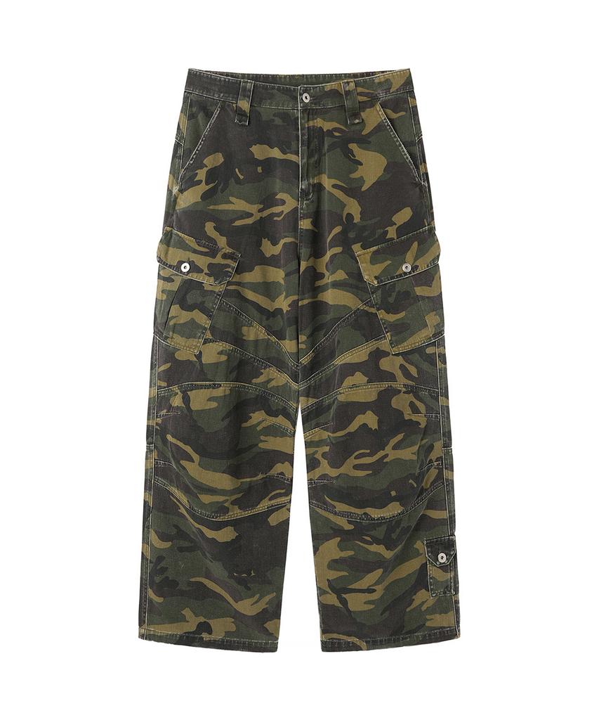 Opeunyadeu(Owai) Washed Panel Cargo Pants - Camo