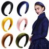Winter Dicke Schwarze Stirnbänder für Damen Samt Schwamm Haarband Mädchen Breit Haarreif Elastizität Gepolsterte Kopfbedeckung Haaraccessoires