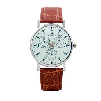 Six Pin  Watches Quartz Men's Watch Blue Glass Belt Watch Men