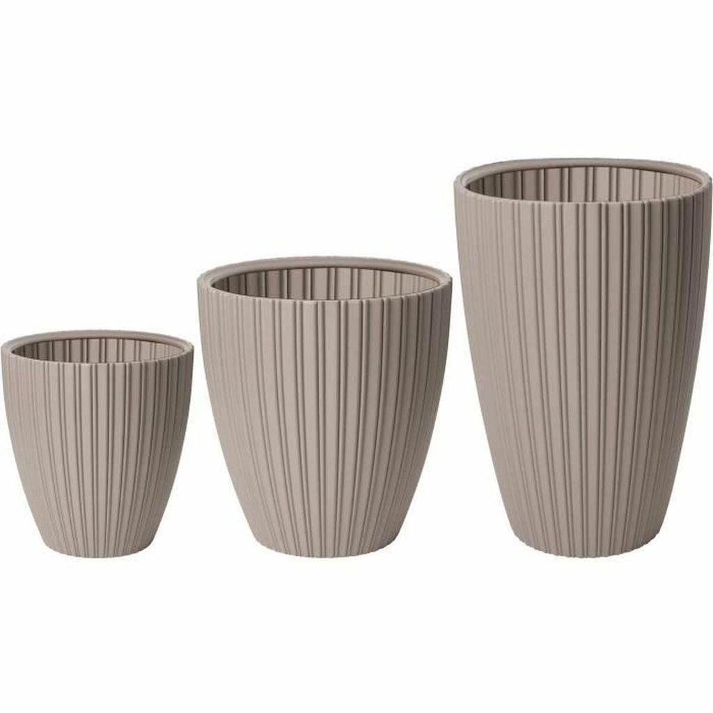 Plant Pot Garden ID Fancy Brown Taupe Polyethylene 40 X 42 Cm