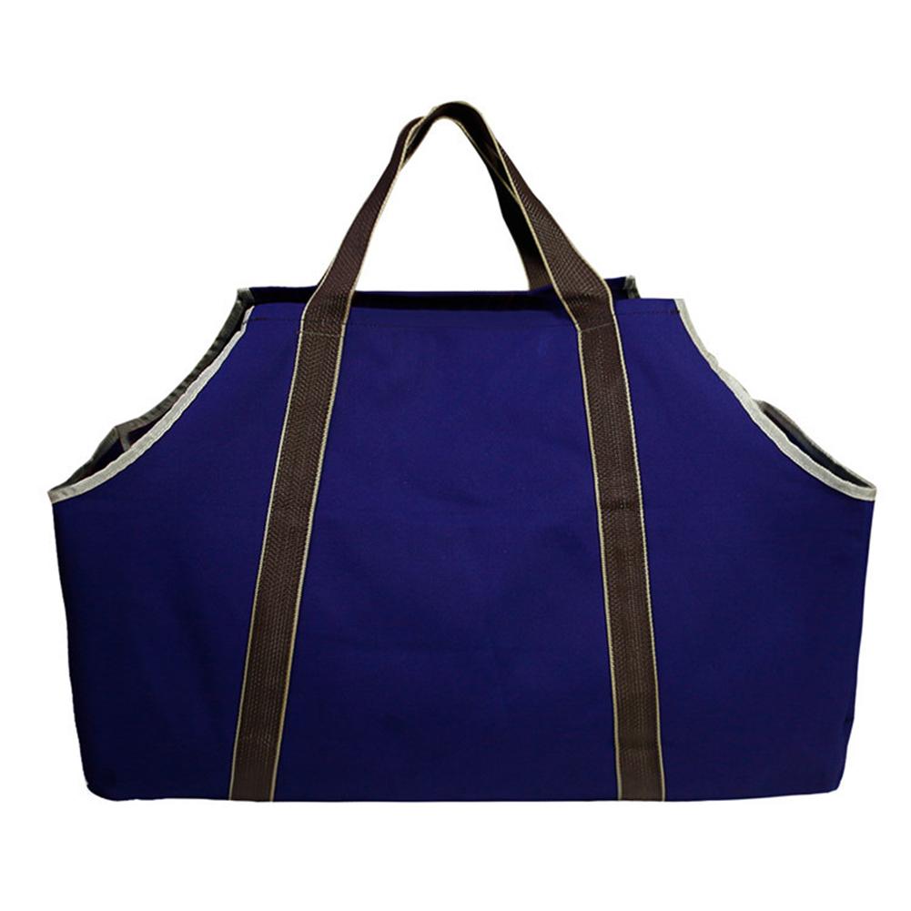 Large Canvas Log Carrier Bag Firewood Canvas Log Carrier Tote Bag Fireplace With Handles Security Strap Camping Outdoor Tool Bag темно-синий