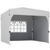Garden Gazebo 3 X 3 M Pop Up, Height-adjustable Folding Gazebo, UV50+ Protection, 3 Side Panels, Cream