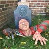 Halloween Party Resin Decor; 6.7*5in Mini Horror Zombie Sculpture for Indoor/Outdoor Garden Display