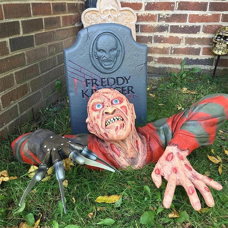 Halloween Party Resin Decor; 6.7*5in Mini Horror Zombie Sculpture for Indoor/Outdoor Garden Display