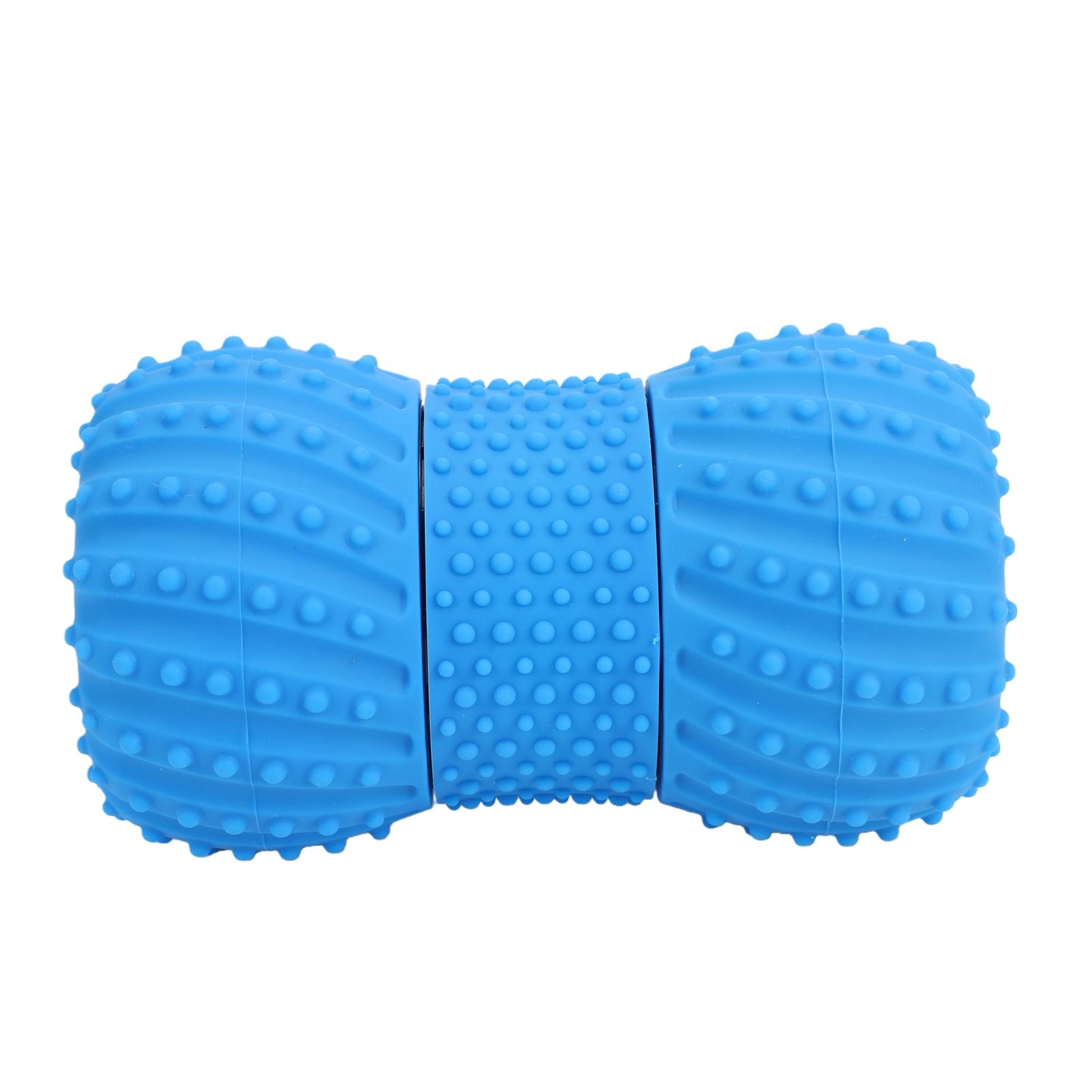 Vibrating Massage Ball Peanut Shaped Speaker 2 in 1 with 4 Massaging Modes Yoga Roller Ball for Muscle Recovery Blue