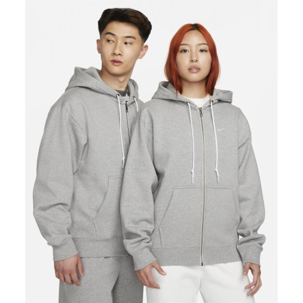 

Nike Толстовка с капюшоном Solo Swoosh Full Zip M Темно-серый Меланжевый Белый Dr0404 063 XL
