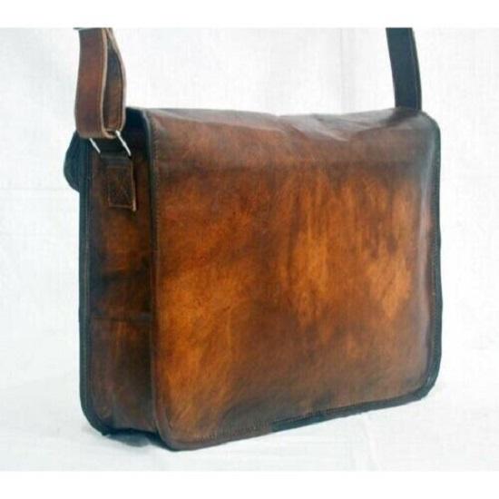 Brown Unisex Vintage Leather Satchel Messenger Handbag Laptop Briefcase Bag