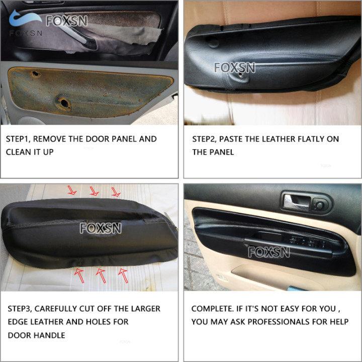 LHD 4 portes voiture 2 pièces en cuir suédé ligne rouge couverture d'accoudoir pour VW Golf 4 MK4 Jetta 1998 1999 - 2005 couverture de panneau d'accoudoir de porte avant