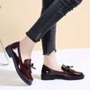 Fashion Women's 2025 New Thick Soled Patent Leather Casual Single Shoes Fashionable and Versatile British Style Flat Leather Shoes