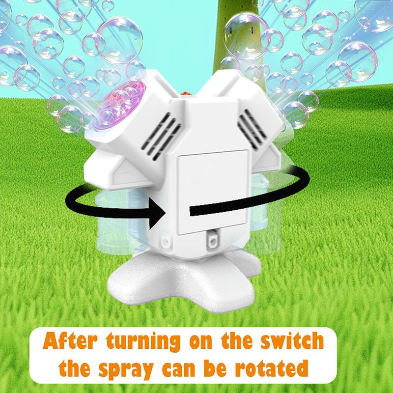 Stehleuchte Seifenblasenmaschine Spielzeug Dreht sich, um Blasen für Kinder-Outdoor-Aktivitäten zu erzeugen, ohne Batterie, Seifenblasenwasser