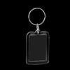 10Pieces Acrylic Blank Clear Keyrings Rectangle Photo Holder Keychain 38x25mm Bag Accessories.