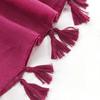 Women Shawl Soft Breathable Solid Color Shawl with Tassel Hem Sun Protection Cardigan Beach Versatile All-Season Wear