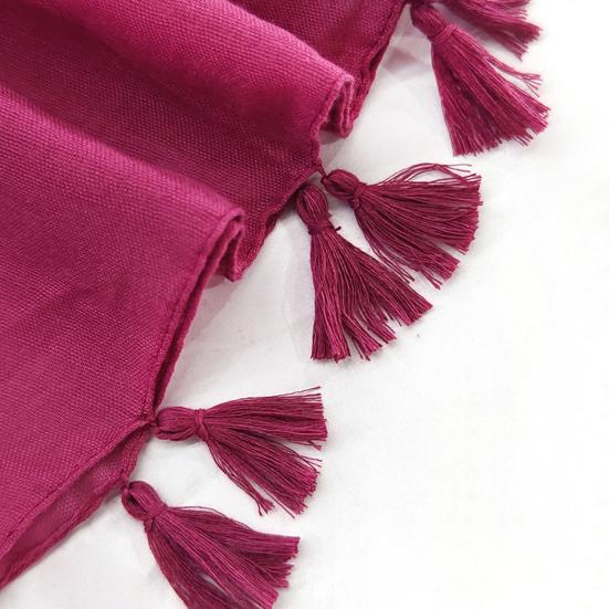 Women Shawl Soft Breathable Solid Color Shawl with Tassel Hem Sun Protection Cardigan Beach Versatile All-Season Wear