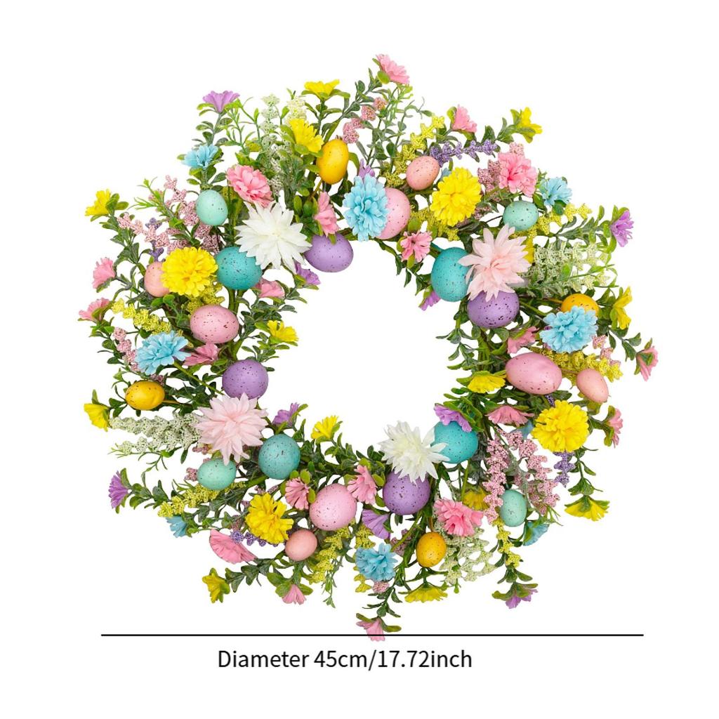 Künstlicher Oster-Eier-Kranz Hängender Schmuck Niedlicher Kreativer Frühlingskranz Haustür-Girlande für Innen Außen Hochzeit Wand