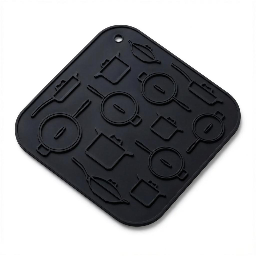 ANTI-SLIP SILICONE PROTECTIVE PAD FOR HOT POT, BLACK 17cm