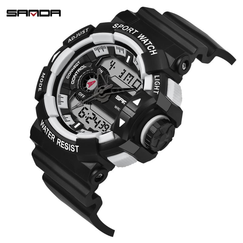 Sanda Dual Display Multifunctional Men s Watch for Students - Trendy, Creative Wristwatch