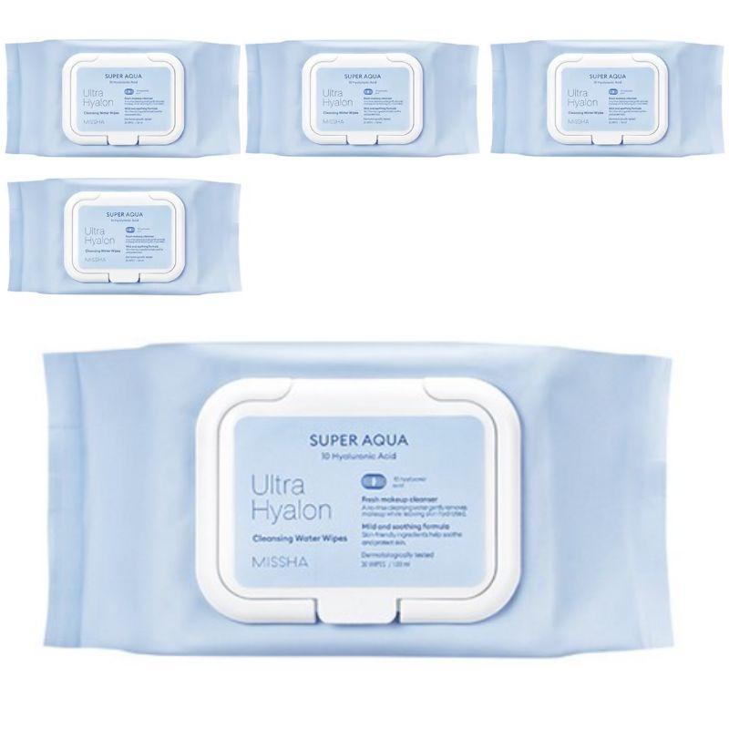 MISSHA Super Aqua Ultra Hyalron Cleansing Water Wipes | 30 Sheets