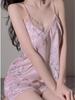 Sexy Ice Silk Pajamas Lace Women Vintage Suspenders Two Piece Shorts Suits Female Sweet Printed Home Clothes Nightwear