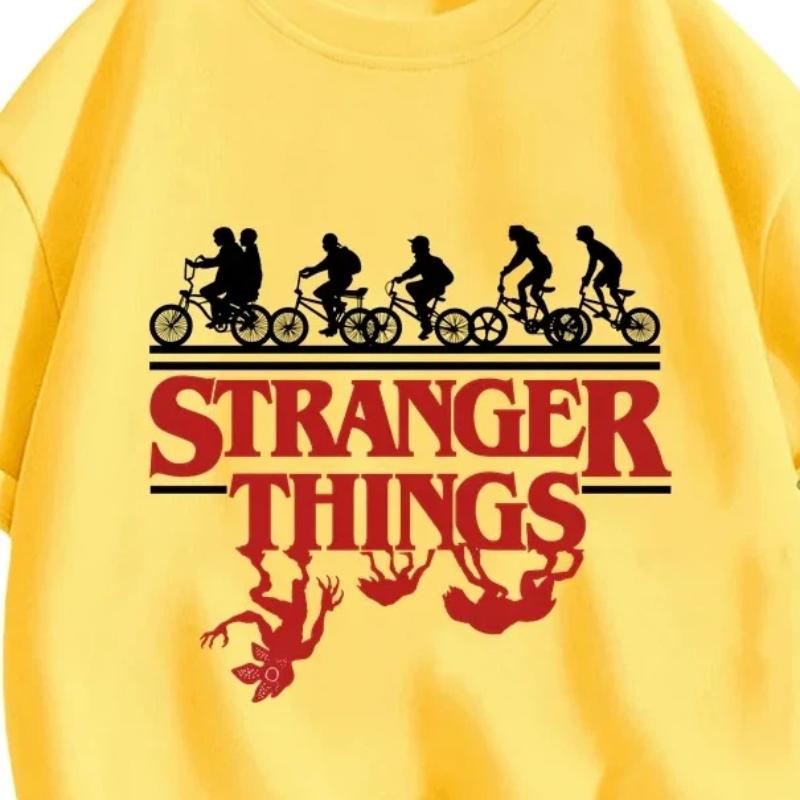 Summer Kids Travel Wear T-shirt Stranger Things Boys Clothes Girls Short Sleeve Anime Tshirt Tee Stranger Thıngs Tops