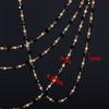 1meter 4mm Crystal Black Transparent Beaded Copper Chains Glass Beads Necklace Gold Color Chain for DIY Jewelry Making Component
