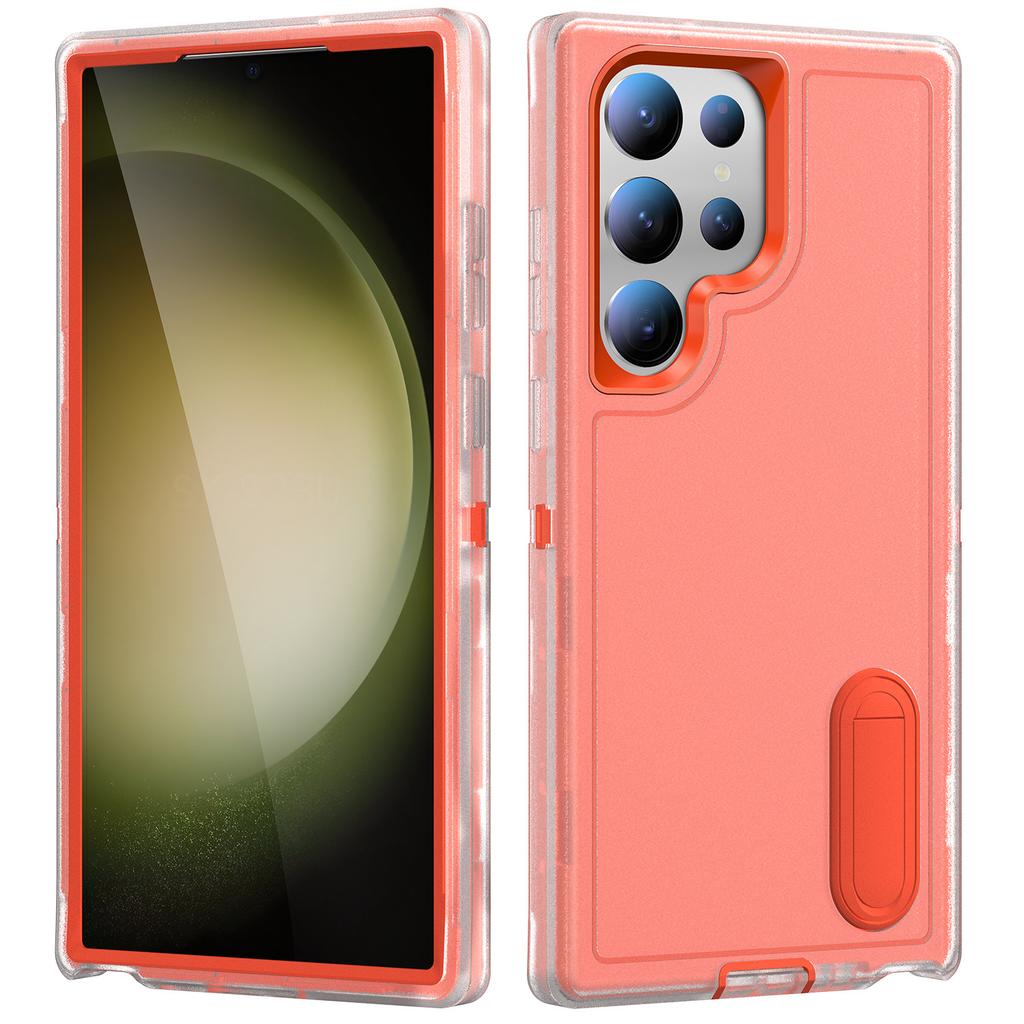 Phone Case with Bracket, Three Proof Phone Case with Dust Plug, for Samsung Protective Case Soft Shell