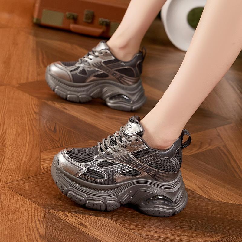Platform dad shoes women's 2025 autumn and winter new fashion air cushion versatile casual sports shoes inner height increase women's shoes