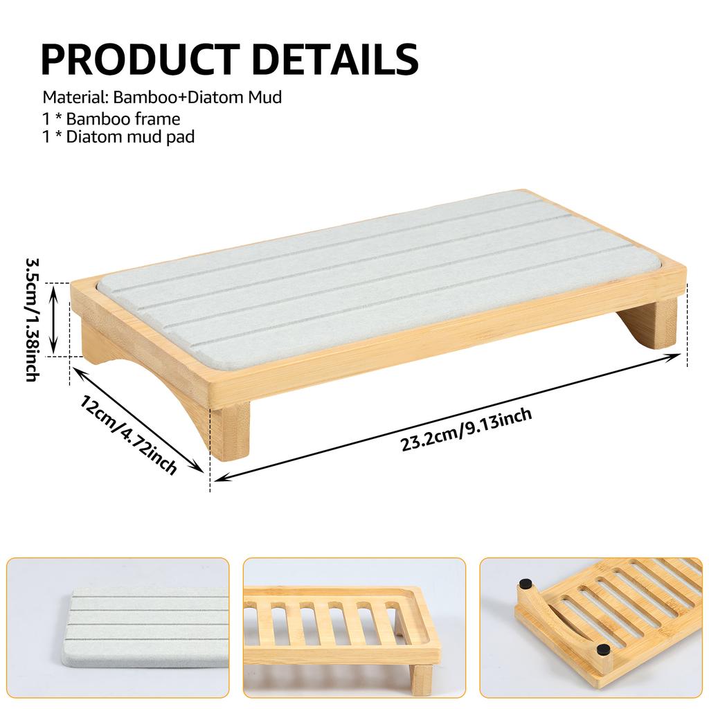 Spülbeckencaddy Tablett Seifenhalter Soforttrocknend Küchen-Badezimmer-Organizer Diatomeenerde Stein Trocknungsmatte Mehrzweck-Organizer