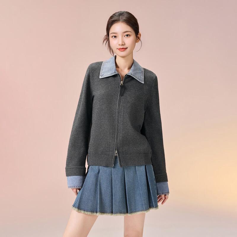 IEF Spring Color-Block Knitted Cardigan