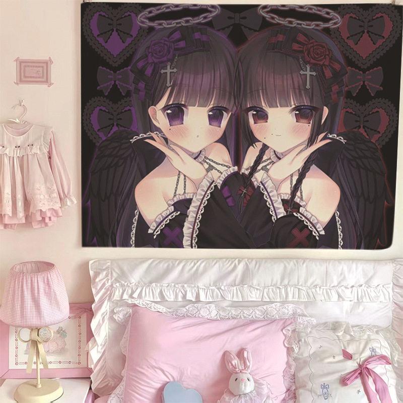 New Hot Cute Girl Style Anime Print Tapestry Wall Hanging For Bedroom Dorm Room Home Wall Decor