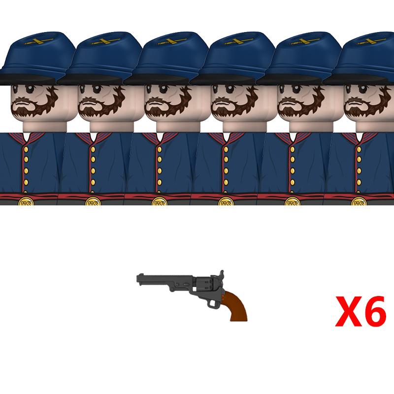 Militär Amerikanischer Bürgerkrieg Soldat Armee Figuren Bausteine US Föderale Infanterie Kavallerie Sergeant Waffen Steine Spielzeug Kinder black