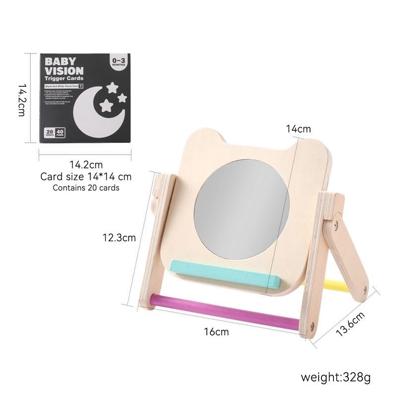 Baby Montessori Mirror Puzzle Busy Board Wooden Toys Children Early Educational Sensory Toy for Toddler Preschool Teaching Aids