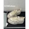 Thick-soled heightening canvas shoes women's spring new muffin bottom breathable low-top casual shoes versatile board shoes