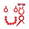 50s Women Vintage Dress Up Costume Accessory Set Polka Dot Scarf Party Cosplay