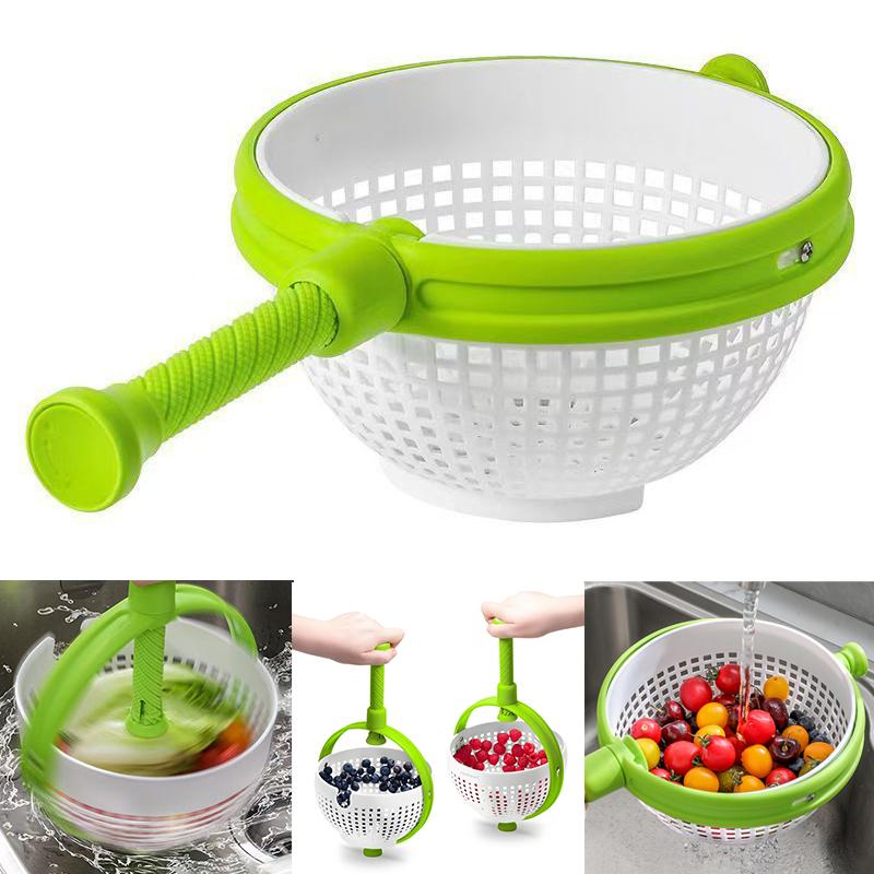 Rotační odkapávací koš na zeleninu a ovoce, salátový odkapávací koš, rotační koš na dehydrataci a skladování vody, rotační odkapávací koš