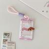 Portable Sliding Keychain Card Holder with Transparent Window Wristlet Lanyard K-Pop Idol Photo Card Storage Case Bag Pendant