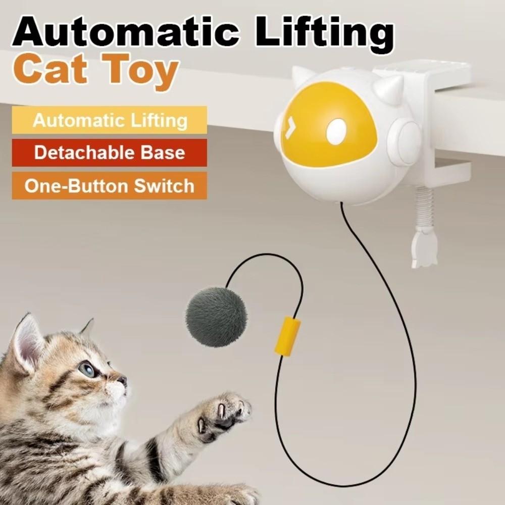 Self Playing Electric Cat Toy Hair Balls Training Interactive Cat Teaser Up Down Motion Intelligent Lifting