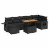VidaXL Garden Lounge Set 8 Pcs with Cushions Black Wicker 3327177