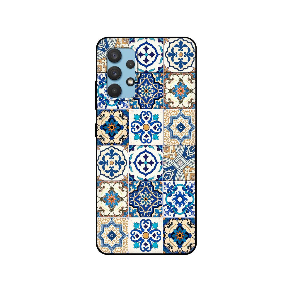 Black tpu Case For Samsung galaxy A12 A22 A32 A42 A52 A72 4g 5g S21 PLUS ultra back cover 3D Emboss Vintage Retro Lattice Flower