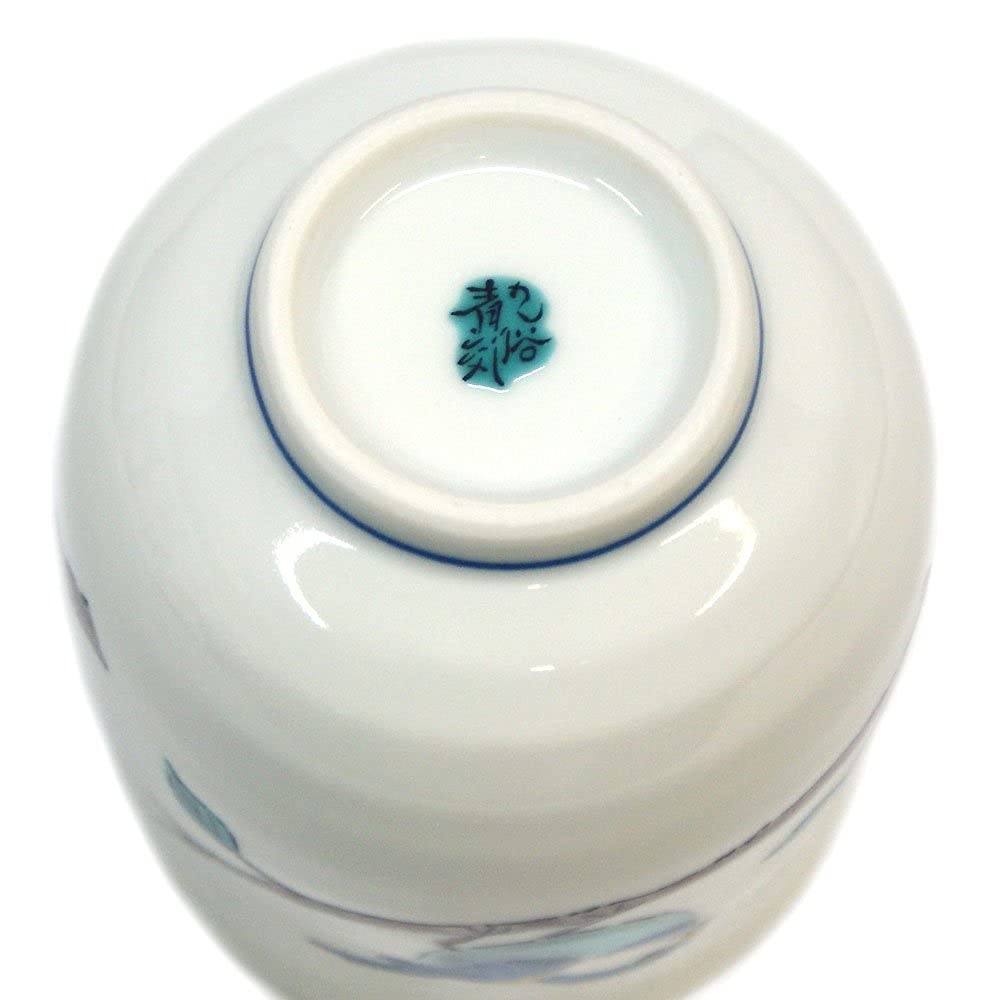 Waza No Kura Kutani Ware Teacup with a Mountain Sparrow Design. Stylish Ceramic Teacup and Bowl. Made In Japan.