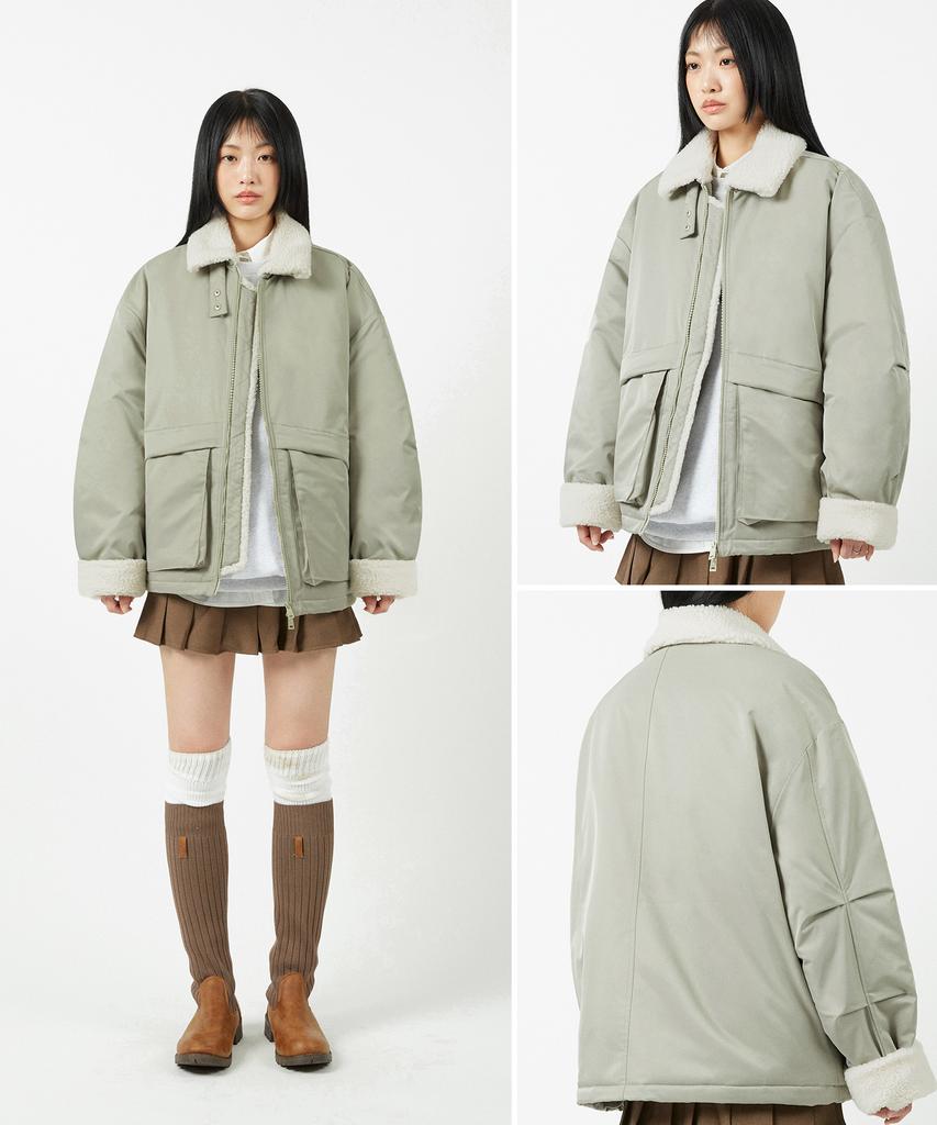 Cgp Heavy Boa Fleece Shearling Jacket_Khaki