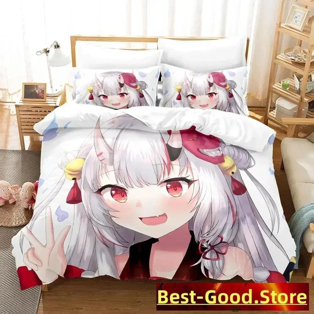 Kawaii Nakiri Ayame Tryckt Sängset Påslakan Örngott Sängkläder Sänglinne Lakan Täcke Full Queen King Size