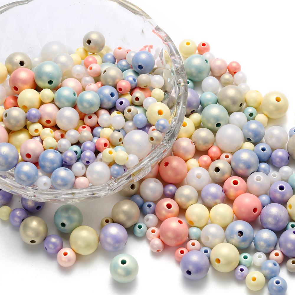 30-100Pcs/lot 6-12mm Round Acrylic Matte Beads Loose Spacer Beads For Necklace Bracelets DIY Jewelry Making Supplies Accessories