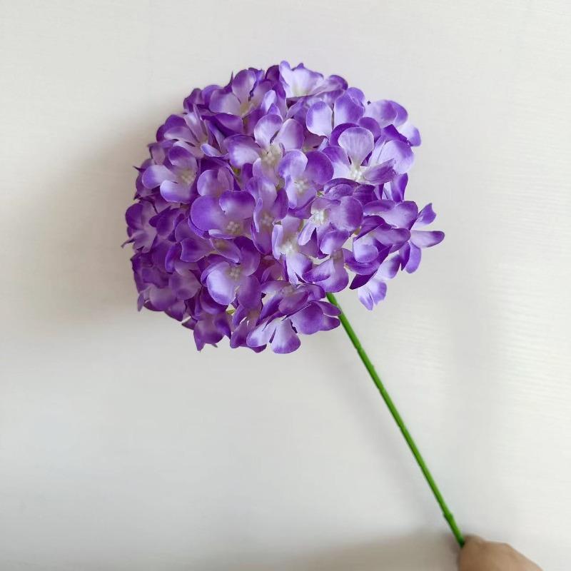 Grande hortensia à tête unique, Simulation de fleur violette, salle de mariage, Guide d'art Floral, Arrangement floral, accessoires doux