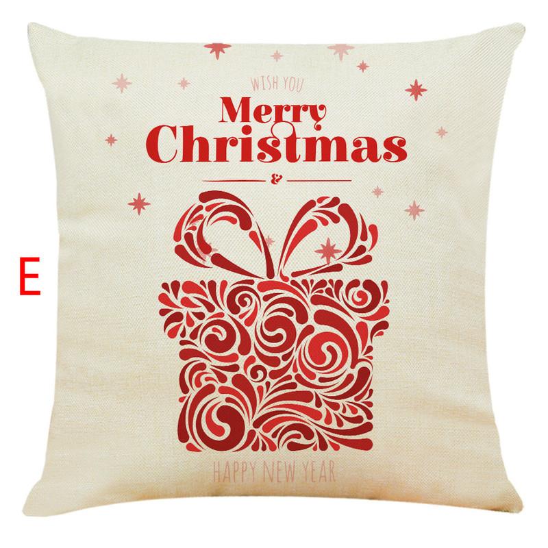 Christmas Pillow Cover Cotton Linen Cushion Cover Home Decoration Sofa Pillow Cover 45 * 45cm