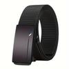 Men's Fashion Canvas Belt Automatic Buckle - Suitable for Outdoors with Jeans, Wear Resistant Waterproof Sports Belt, Black