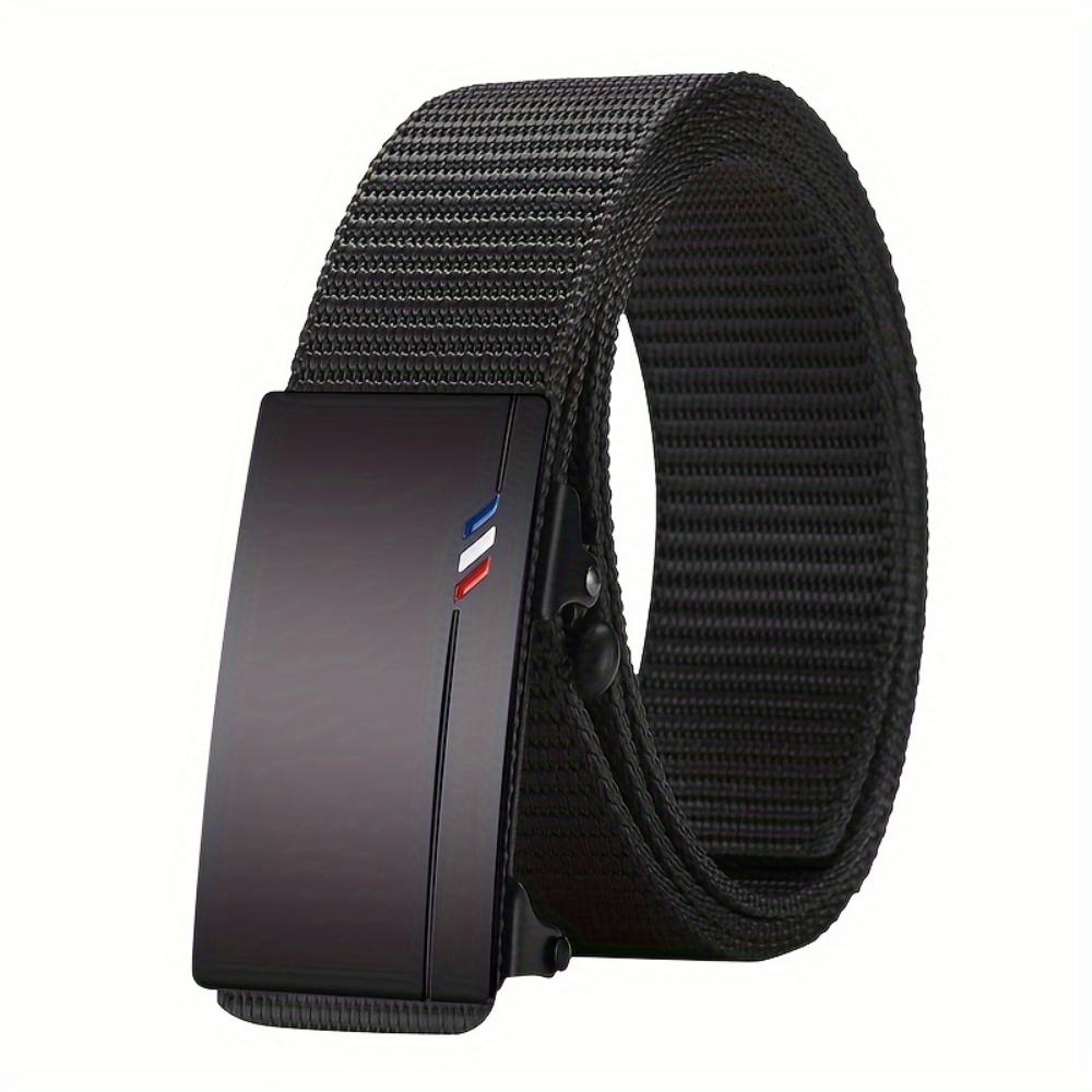 Men's Fashion Canvas Belt Automatic Buckle - Suitable for Outdoors with Jeans, Wear Resistant Waterproof Sports Belt, Black