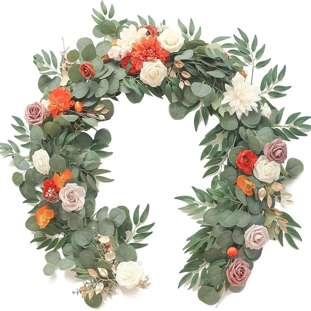 180CM Artificial Eucalyptus Willow Leaf Vine Wedding Wall Decoration Green Plant Dining Table Arrangement Eucalyptus Leaves