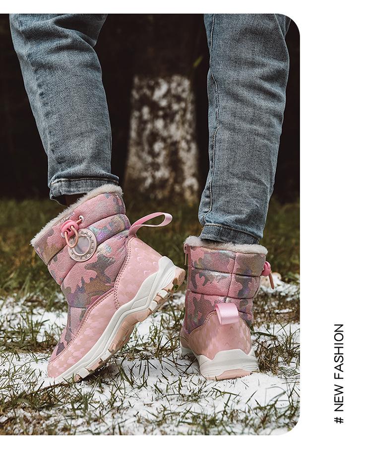 Children's Non-Slip High-Top Winter Snow Boots - Warm, Cute, Stylish for Girls